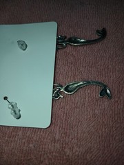 Beautiful Mermaid Dangle Earrings Silvertone W/faux Pearl Glittery Tail