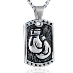 Boxing Glove Medallion Necklace Jewelry Pendant Sports Gloves Fighting