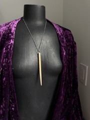 Carved buffalo bone dagger point necklace pendant southern goth Midwest boho