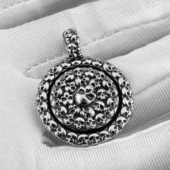 Classic Disc Skull Necklace Stainless Steel Neo-Gothic Punk Biker Pendant Jewelr