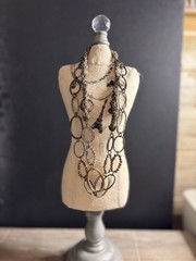 Chicos Gold & Silver Tone Multi-Strand Oval Link Chain Necklace