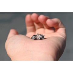 Rough three stone oxidized Lake County Lake County diamond ring size 4