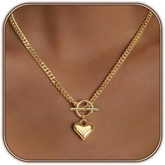 Heart Necklace for Women Gold/Silver Plated Trendy Heart Choker Lover Pendant Hy
