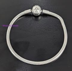 100% Authentic PANDORA 590728 925 Silver Smooth Snake Chain Charm Bracelet New