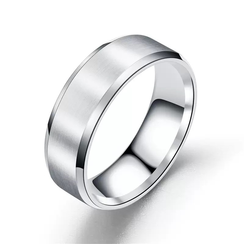 1PC Stainless Steel Ring Brushed Matte Band Men Women Wedding Multicolor 6mm 8mm