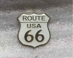 Route 66 Shield 3/4″ BLACK WHITE Small Bike Motorcycle Hat Cap Lapel Pin X7