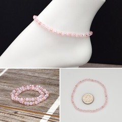 9 in Petite Multi-color Crystal Beads Stretch Ankle Bracelet