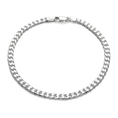 925 Sterling Silver Cuban Link Chain Bracelet 4mm (100 Gauge)