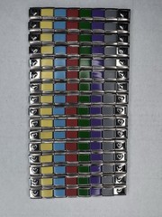 Multicolor Italian Modular Charm Bracelet 3in 8 Link Unfinished Stainless Steel