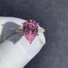 5.5Ct Lab Created Pink Sapphire Engagement Silver Ring 14k White Gold Plated