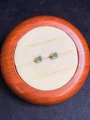 Beautiful Natural grade A jadeite stud earring
