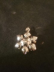 Star Shaped Pendant- Silver/clear- No Chain, No Missing (Beads Or Gems)