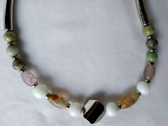 17″ Vintage Multi Color Graduated Polished Agate Beaded US Seller Necklace New