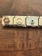 20 Charm Bees / Butterflies / Flowers Italian Charm Bracelet