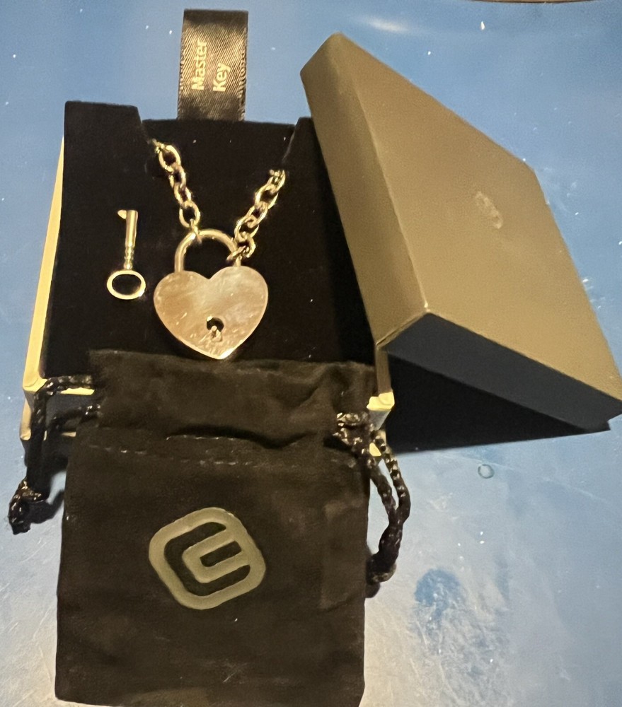 Eternity Necklace w/Heart Lock – Bright Polished Stainless Steel