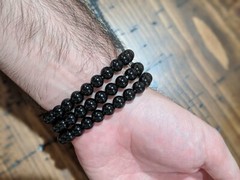 Beaded Bracelet 8mm Natural Stone Beads Men’s Gorgeous Semi-Precious Black Onyx