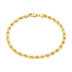 14K Yellow Gold 1.5mm-10mm Solid Diamond Cut Rope Chain Bracelet 7″ 7.5″ 8″ 9″