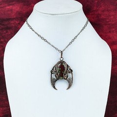 Dragon Bloodstone Pendant Copper Wire Wrapped Real Gemstone Jewelry Gift For Her