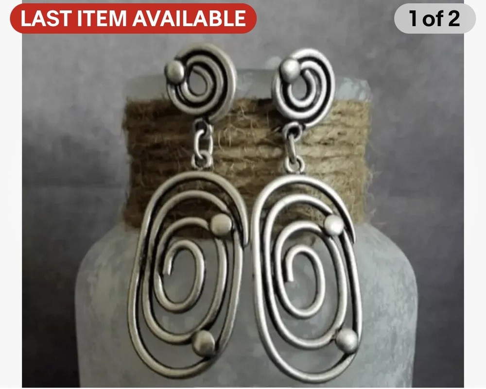 Trendy Small Bohemian Drop/Dangle Swirl Earrings