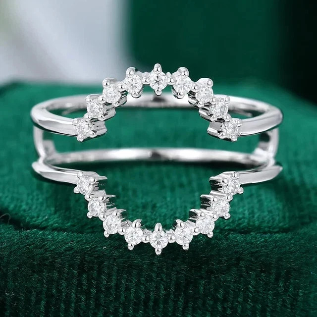 1.00Round Simulated Diamond Enhancer Wedding Band 14k White Gold Plated