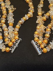 Ross Simons Sterling Silver 925 Necklace Torsade Baroque Pearls Citrine Quartz