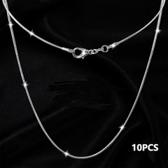 10PCS Wholesale 925 Silver 1MM 16-24inch Snake Chain Necklace Jewelry