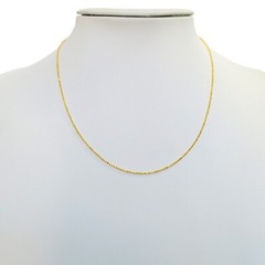 Sterling Silver 1.2 mm Yellow Gold Plated Diamond Cut Bead Ball Chain Necklace