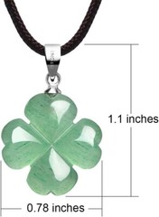 Four Leaf Clover Necklace,Made with Green Aventurine Jade for Faith Hope Love