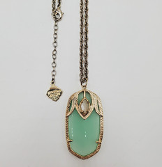 Kendrea Scott Necklace 30in Gold Tone Mint Green Chalcedony Roxanne Darby Rae