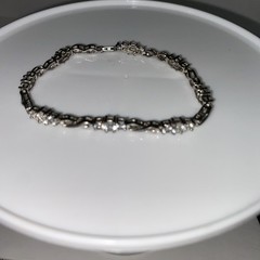 Kay Infinity Bracelet Lab-Created White Sapphires Sterling Silver 7 1/2in
