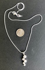 Channel Set Stack Cubic Zirconia Pendant 18″ chain Genuine .925 Sterling Silver