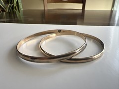 Danecraft Bangle Bracelets12K KT Gold Filled Lot Of 2 25 Inside Dia G2U
