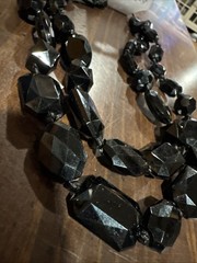 Apt. 9 Black Faceted Necklace Crystals & Square Beads