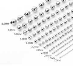 USA Stock 1/2/3/4/5MM Stainless Steel Ball Chain Dog Tag Bead Necklace Bracelet