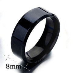 Round Shaped Smooth Surface Classic 8mm Stainless Steel Ring Engagement Ring ∂