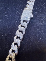 8MM 22in SOLID 925 Sterling Silver (~66g) Moissanite Miami Cuban Chain