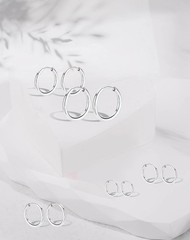 5 Pairs Small Huggie Hoop Earrings for Women, Stainless Steel Silver