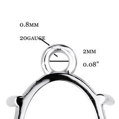 Silver Prong Settings – Rhodium Plated Universal Mounts for Pendants, Earrings