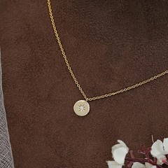 1.00 Ct Star Burst Round EF VS Lab Grown Diamond Necklace in 14K Yellow Gold