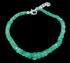 Emerald Bracelet, Emerald Beads Jewelry Bracelet, Faceted Beads Bracelet