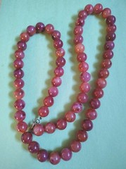 Chunky AMBER Colored Lucite Beaded Long Necklace