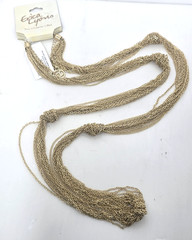 Erica Lyons necklace gold tone knot long 42″ multi strand new