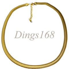 18K Yellow Gold Filled Tarnish-Free 7mm wide Flat Snake Chain Necklace 20″/22″