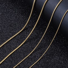 0.9-2.0mm Gold Plated Stainless Steel Square Snake Chain Necklace Women Men Link