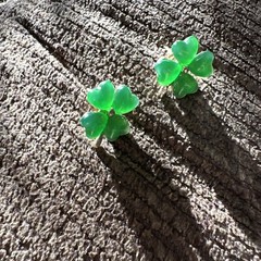 You Will Need These Cute 4 Leaf Clover Stud Earrings With Imitation Opal Stones