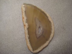 Yellow Agate Slice Pendant 1pc (3 1/4 x 1 3/4 Inches)