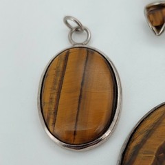 Tigers Eye Jewellery Job Lot Crystal Stone Mix Bundle Pendant Silver x4