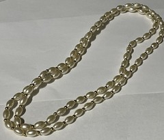 YBeaded Strand Imitation Pearl / yellow beads necklace Oval Simulated 35 in