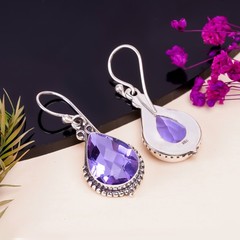 Colour Changing Alexandrite 925 Sterling Silver Earring, Christmas Gift E133513