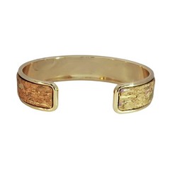 Handmade Natural Cork Bracelet – Skinny Metallic Cuff Jewelry from Portugal